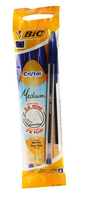 Bic Blue Cristal Medium Ballpoint 4-Pen Pouch (Pack of 10) 8308601