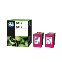 HP301XL Tri-Colour Ink Cartridges Twin Pack colour CMY HPD8J46AE