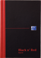Black n' Red Casebound Manuscript Book 192 Pages A6 Ruled Feint 100080429