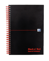 Black n Red Wirebound Premium Card Notebook A5 100 Pages Ruled Feint D66369