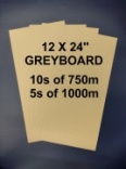 Greyboard Mixed Pack - 12x24'' - 10 Sheets of 750m and 5 Sheets of 1000m