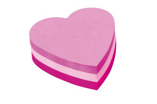 Post-it Heart Shaped Block Pad 70x70mm 225 Sheets Pink 2007H