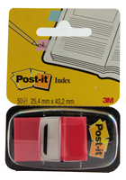 3M Post-it Index Tab 25mm Red With Dispenser (Pk 50) 680-1