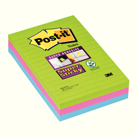3M Post-it Super Sticky Note Ruled 102x152mm Pk 3 660-3SSUC