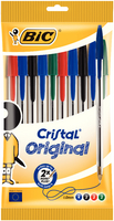 Bic Cristal Ball Point Pens Assorted Pk10 830865