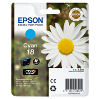 Epson Daisy 18 Series T1802 Cyan Ink Cartridge (Yield 180 Pages) RS Blister for Expression Home XP-102 Inkjet Printer EP18024