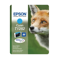 Epson T1282 Inkjet Cartridge Standard Yield 3.5ml Cyan. For use in Epson Stylus Office BX305F, S22, SX125, SX420W and SX425W printers. (Fox) EP46534