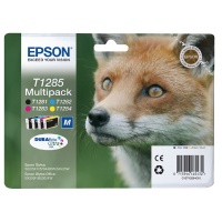 Epson T1285 Four Colour Inkjet Cartridge Standard Yield 16.4ml KCMY Multipack. For use in Epson Stylus Office BX305F, S22, SX125, SX420W and SX425W printers. (Fox) EP46543