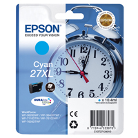 Epson Alarm Clock 27XL DURABrite Ultra Ink Cartridge (Cyan) Blister for WorkForce WF-3620DWF/WF-7610DWF/WF-3640DTWF/WF-7620DTWF/WF-7110DTW Printers EP53307