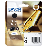 Epson 16XL T1631 Black Ink Cartridge for Epson WorkForce WF-2010DW/WF-2510WF/WF-2520WF/WF-2530WF/WF-2540WF (Pen & Crossword) EP63140