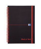 Black n Red Wirebound Elasticated Notebook A5 Polypropylene 140 Pages Feint 846350109