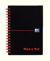 Black n Red Wirebound Hardback Notebook A6 140 Pages Ruled Feint Perforated 100080448