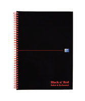 Black n Red Wiro Notebook A4 Feint