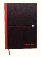 Black n Red Casebound Manuscript Book 192 Pages A4 Double Cash (Pk 5) 100080514
