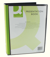 Q-Connect Presentation Display Book 100-Pocket Black