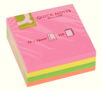 Q-Connect Quick Note Cube 75x75mm Neon