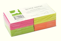 Q-Connect Quick Note Repositionable Pad 76x76mm Assorted Neon