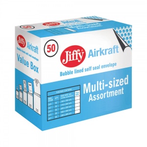 Jiffy Assorted Sizes Gold AirKraft Bag (Pack of 50) JL-SEL-A