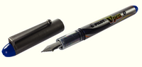 Pilot VPen Disposable Fountain Pen Blue Ink Metallic Grey Barrel SVP-4M-03
