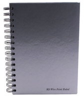 Pukka Pad Wirebound Book A5 160 Pages Feint Perforated 90gsm Silver/Black WRULA5
