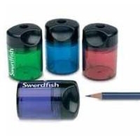 Swordfish Pencil Sharpener Canister Double-Hole Assorted 40012 40033