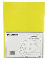 Cut Flush Folder Yellow A4 Pk 100 WX01487