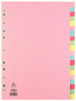 A4 Manilla Divider 20-Part Pink With Multi-Colour Tabs WX01517