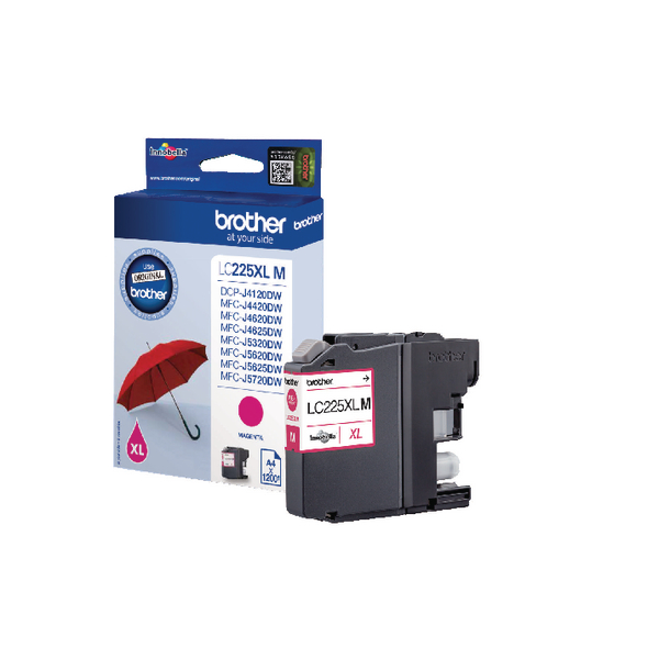 Brother LC225XL High Yield Inkjet Cartridge (Yellow) 1200 Page Yield