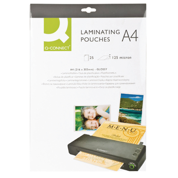 QConnect A4 Laminating Pouch 250mc Pk25 funkypen.co.uk