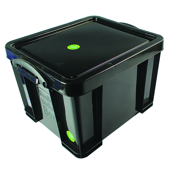 Really Useful 35L Recycled Plastic Storage Box Black 35Black R funkypen.co.uk