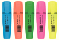 Q-Connect Highlighter Pen Assorted Wallet of 4 KF01116