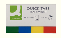 Q-Connect Quick Tabs 20x50mm Transparent (4 Pads of 40) KF01225