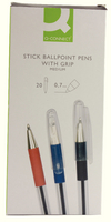 Q-Connect Stick Ball Point Pen Medium Nib Blue (Pk 20) KF02458