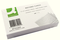 Q-Connect Record Card 5x3 Inches Ruled Feint White (Pk 100) KF35204