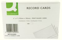 Q-Connect Record Card 6x4 Inches Ruled Feint White (Pk 100) KF35205