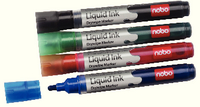 Nobo Liquid Ink Dry Wipe Marker Assorted Pk 6 1901077
