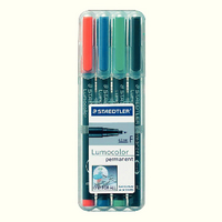 Staedtler Lumocolor Fine Tip Permanent Pen Wallet of 4 318-WP4