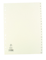 Index A4 A-Z Polypropylene White WX01351