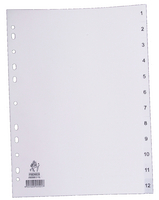Index A4 1-12 Polypropylene White WX01354