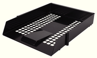 Plastic Letter Tray Black WX10050 - Pack of 12